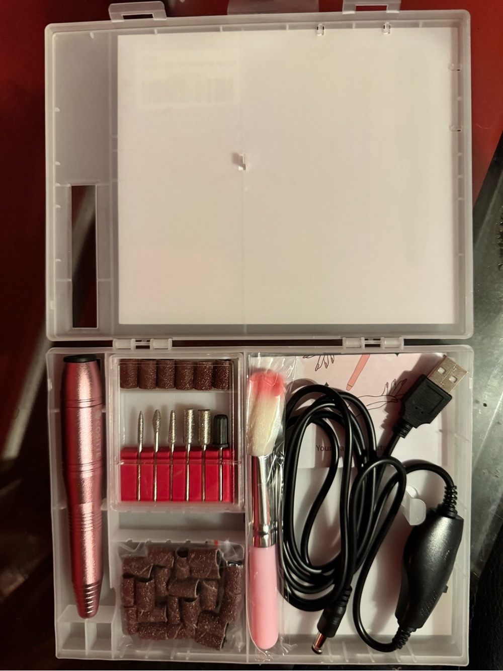 Pink Electric Nail Drill Pen - Professional Manicure Kit